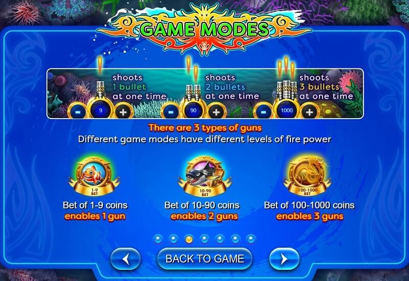 PT Fishing 10 โหมดการเล่นใน เกมยิงปลา PlayTech