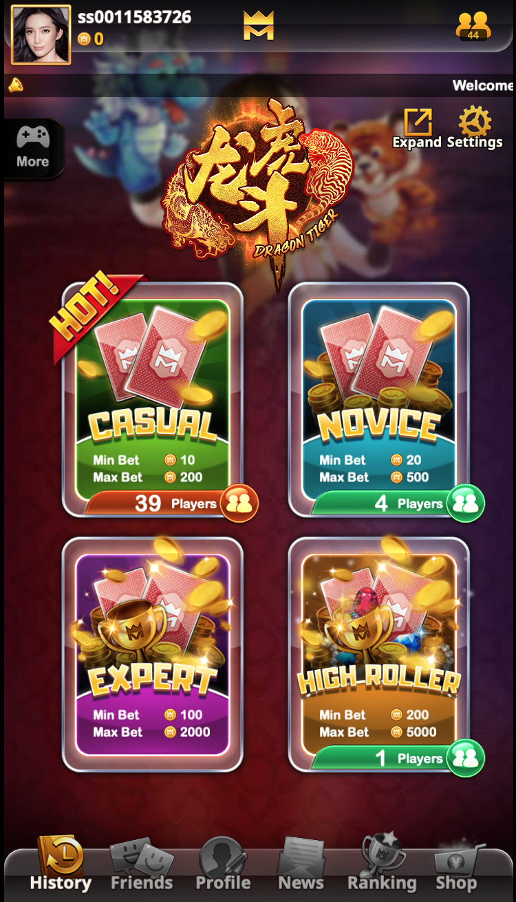 ห้องเดิมพันในเกม เสือมังกร