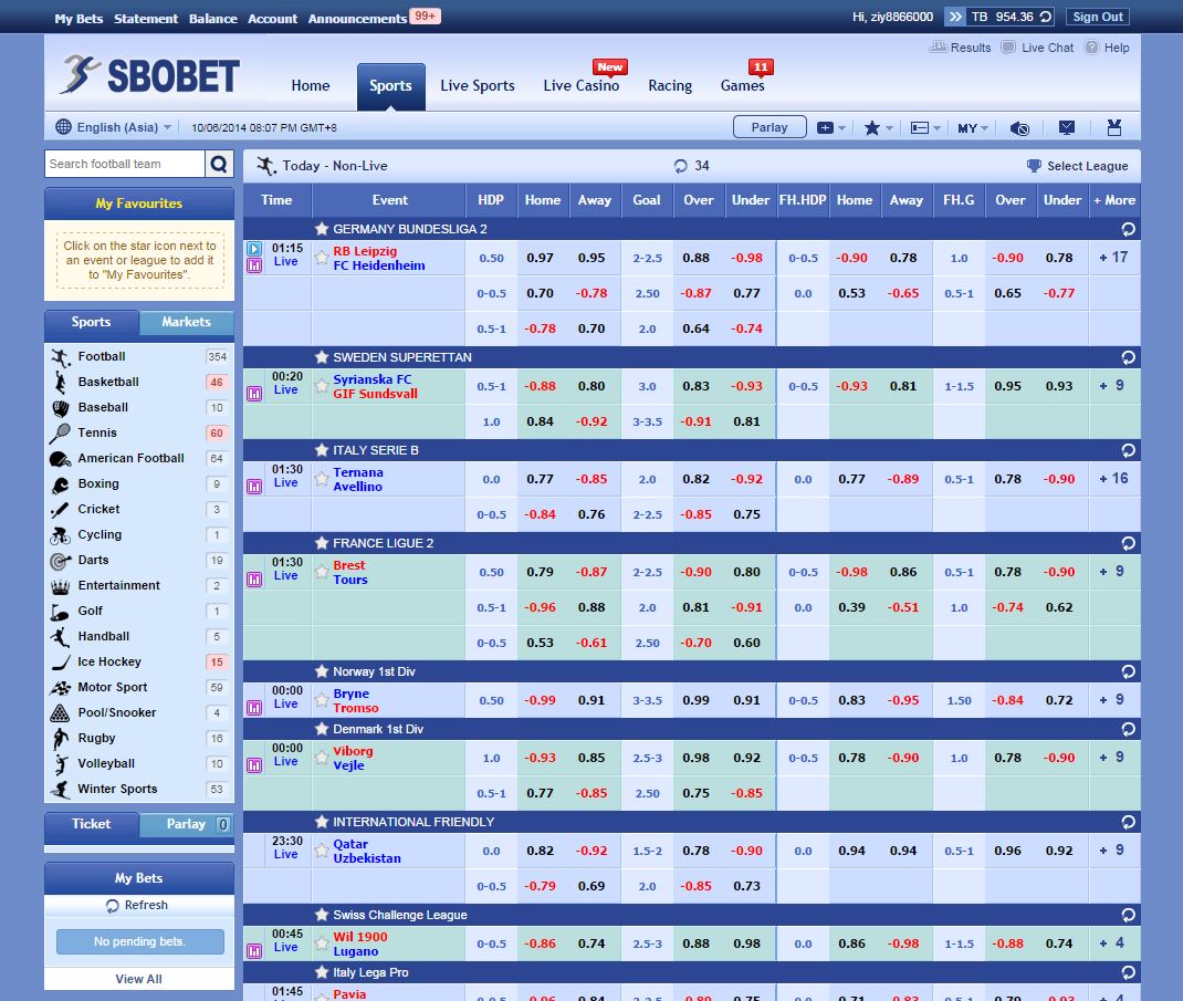 เลือกเดิมพันได้ทุกการแข่งขันผ่าน SBOBET